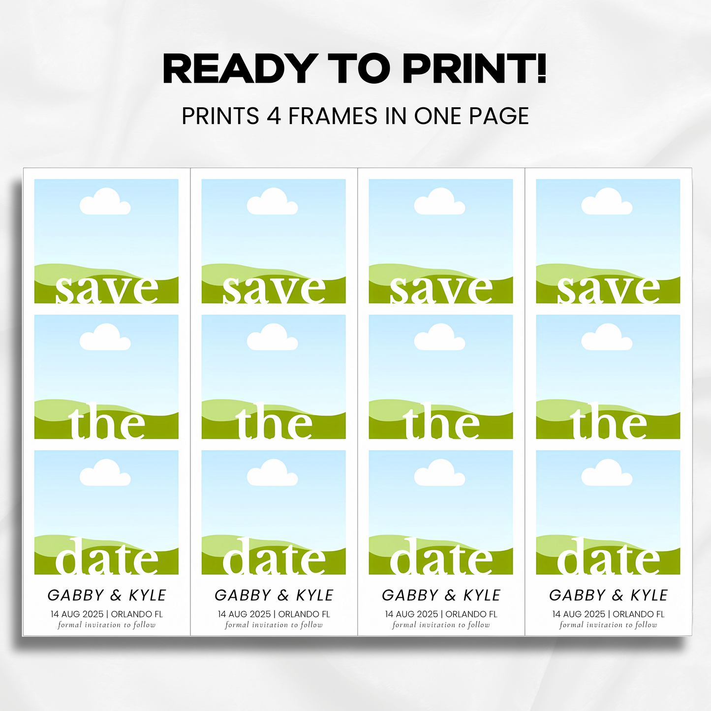 Save The Date | Photobooth Style #2 - US Letter Size