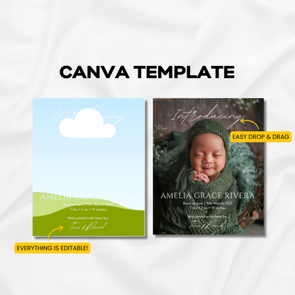 Baby Announcement Templates – Sweet Arrival Collection (3.25x4")