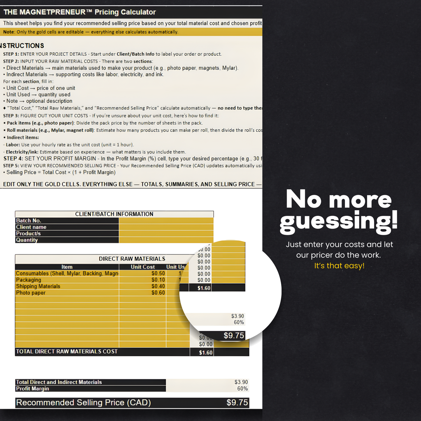 The Magnetpreneur™ Pricing Calculator & Sales Profit Tracker (Google Sheet)