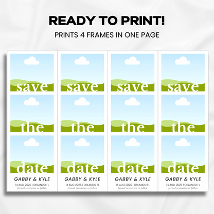 Save The Date | Photobooth Style #2 - US Letter Size