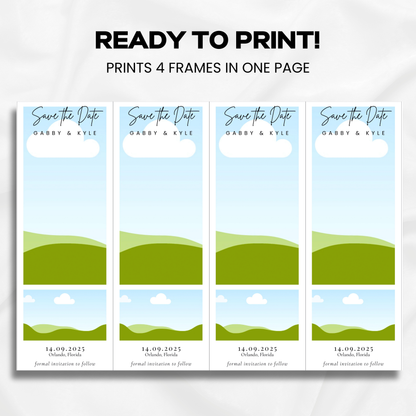 Save The Date | Photobooth Style #4 - US Letter Size