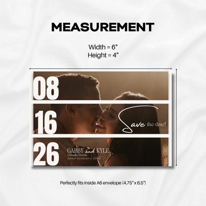 Save The Date | Photostrip Style – 4x6" (A6 Size)