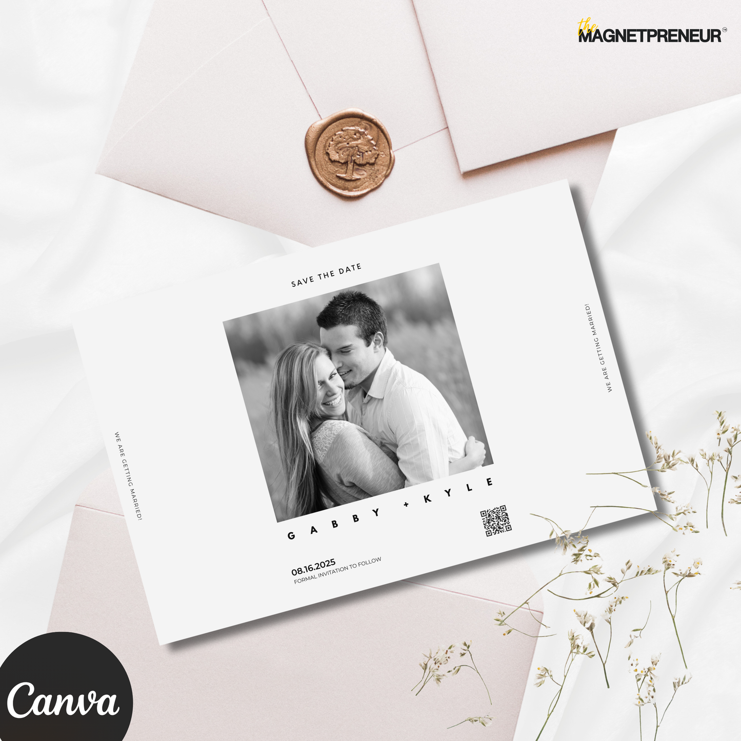 Save The Date | Clean Minimalist Style – 4x6" (A6 Size)