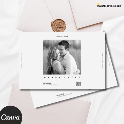 Save The Date | Clean Minimalist Style – 4x6" (A6 Size)
