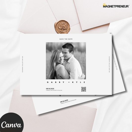 Save The Date | Clean Minimalist Style – 4x6" (A6 Size)