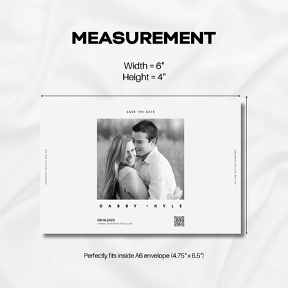 Save The Date | Clean Minimalist Style – 4x6" (A6 Size)