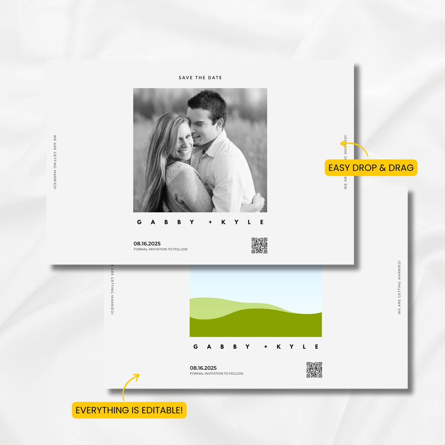 Save The Date | Clean Minimalist Style – 4x6" (A6 Size)