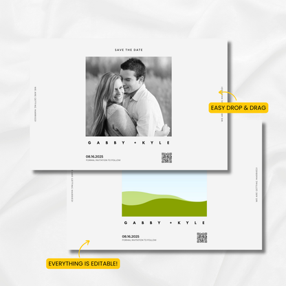 Save The Date | Clean Minimalist Style – 4x6" (A6 Size)