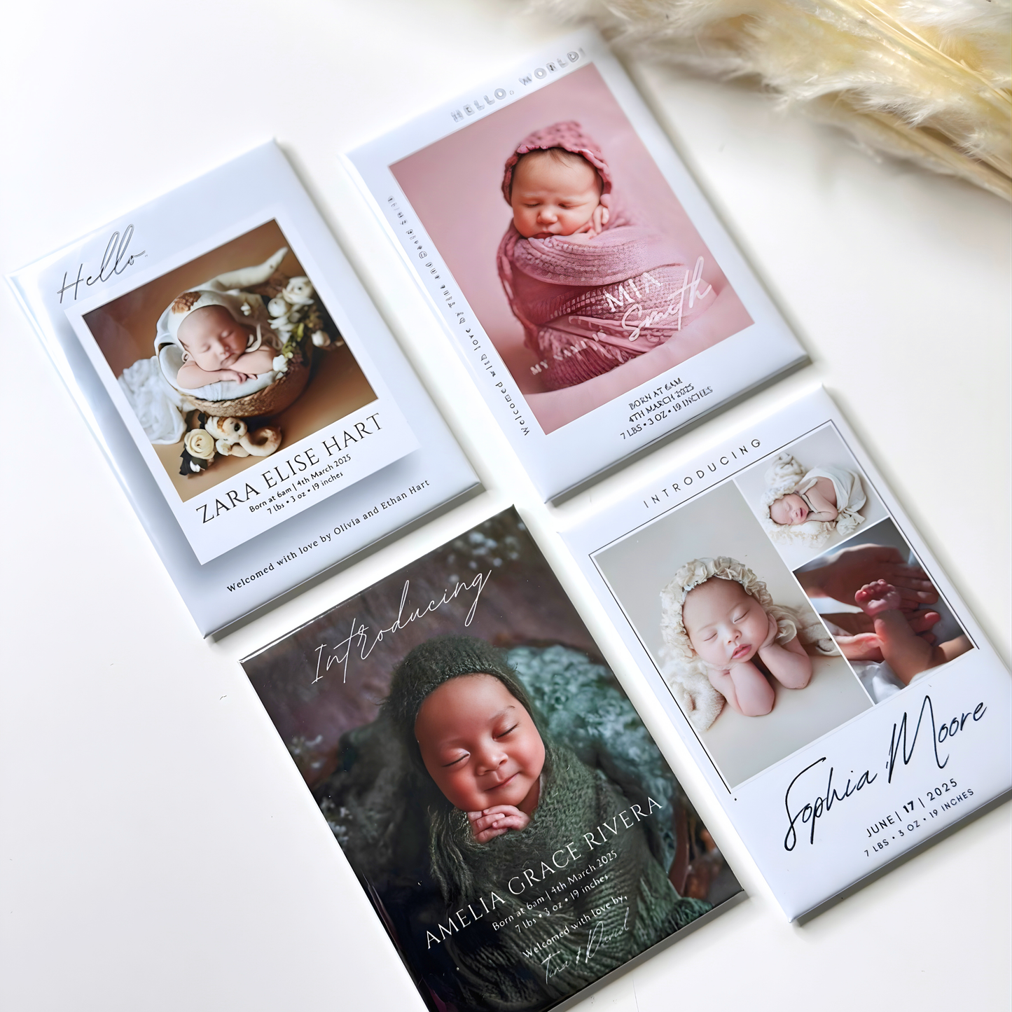 Baby Announcement Templates – Sweet Arrival Collection (65x90MM)