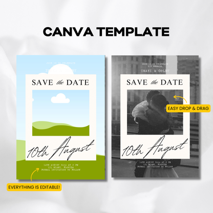 Save the Date Templates – Modern Romance Collection (65x90MM)