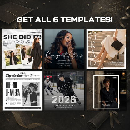 Graduation Templates – Proud of You Collection (3.25x4") Flexible Magnets