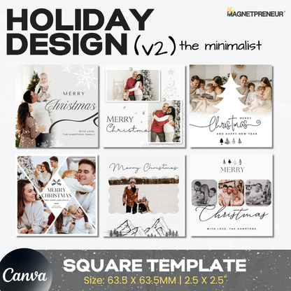 Minimalist Holiday Templates (Photo Magnet)