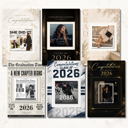 Graduation Card Backing Bundle - 4x6" (Non-Editable)