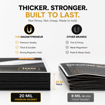 Premium Flexible Magnetic Sheets (100PCS)