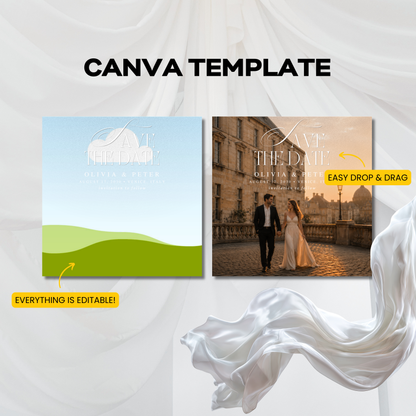 Save the Date Templates – Heritage Wedding Collection (65x90MM)