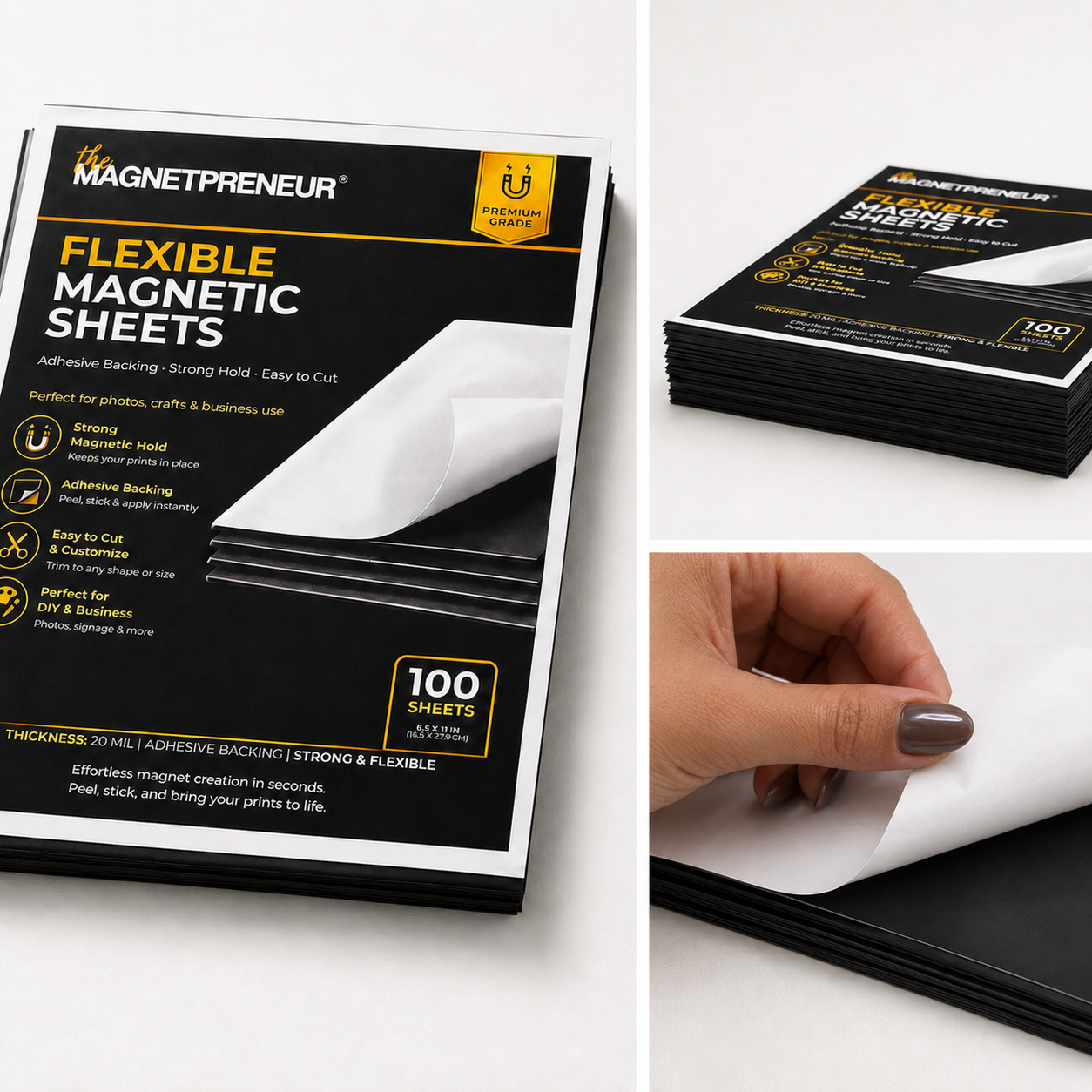 Premium Flexible Magnetic Sheets (100PCS)
