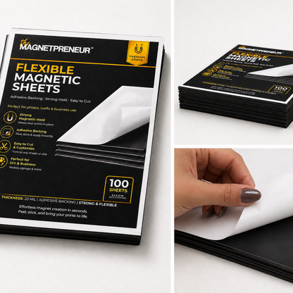 Premium Flexible Magnetic Sheets (100PCS)