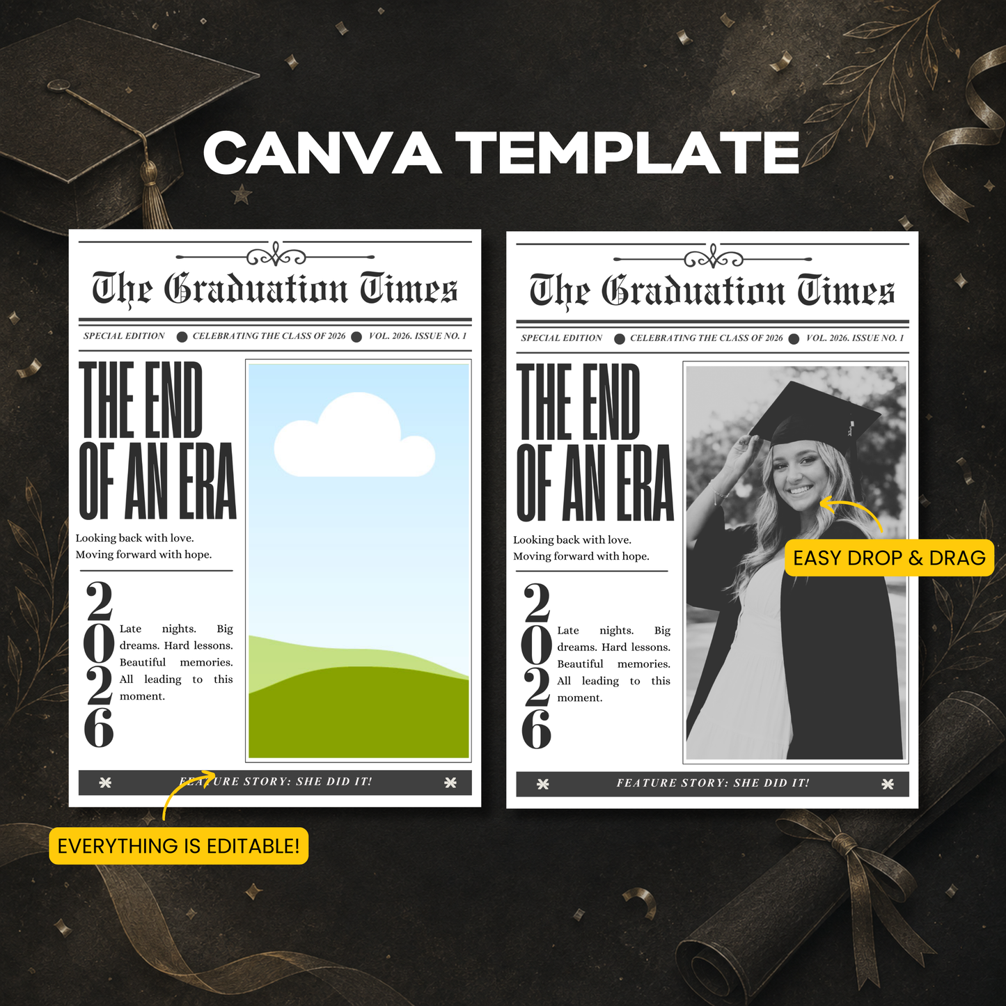 Graduation Templates – Proud of You Collection (65x90MM)