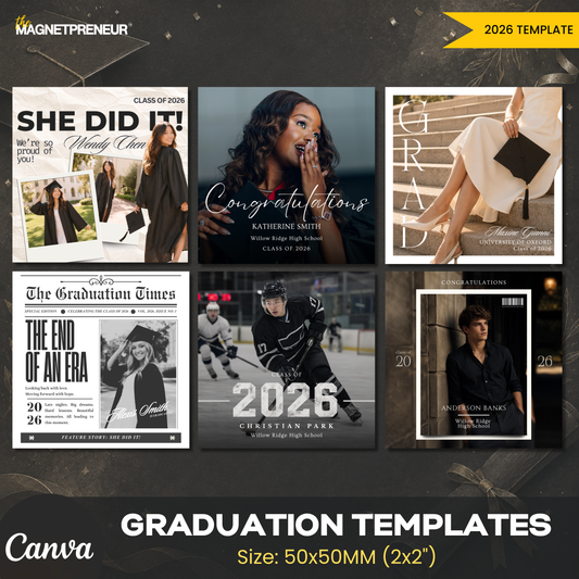 Graduation Templates – Proud of You Collection (50x50MM)
