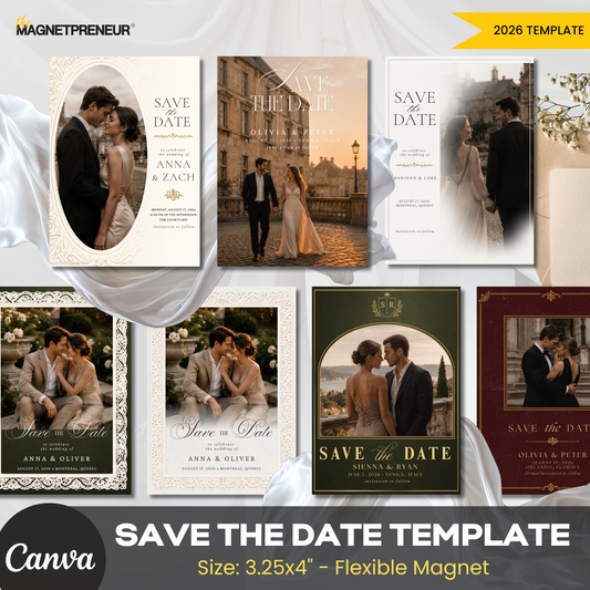 Save the Date Templates – Heritage Wedding Collection (3.25x4") Flexible Magnets