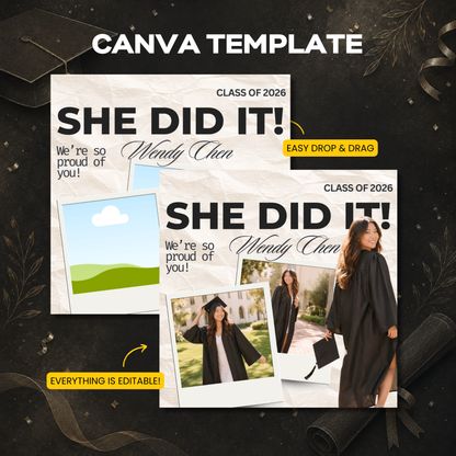 Graduation Templates – Proud of You Collection (80x80MM)