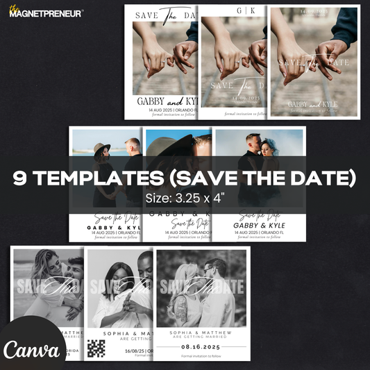 Classic Save the Date Template Bundle - US Letter Size