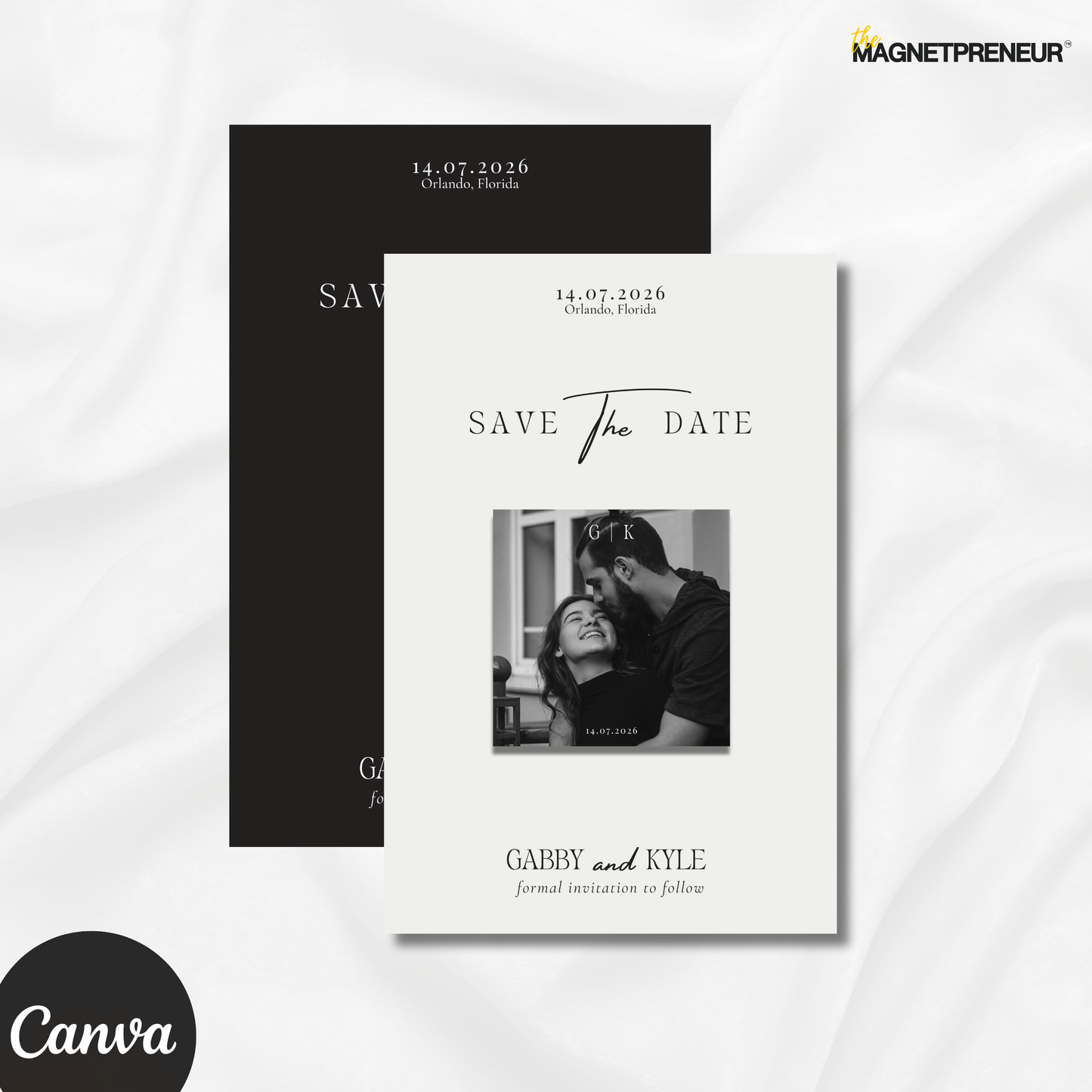 Save the Date Photo Magnet Template Bundle for Wedding Invitations