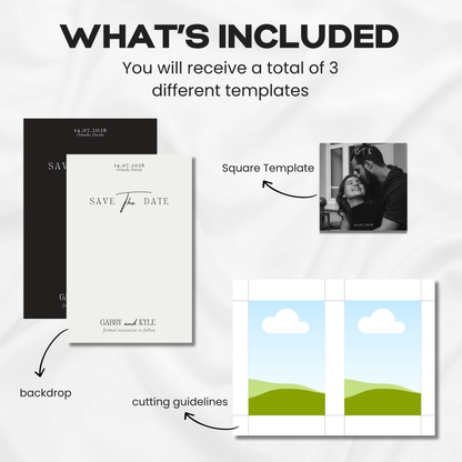 Save the Date Photo Magnet Template Bundle for Wedding Invitations