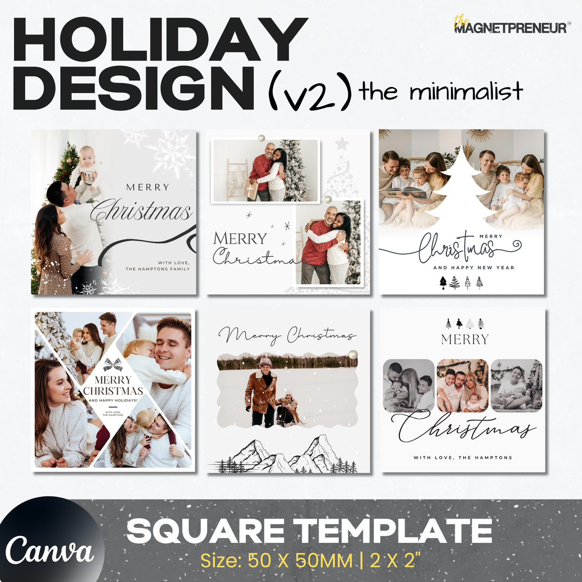 Minimalist Holiday Templates (Photo Magnet)