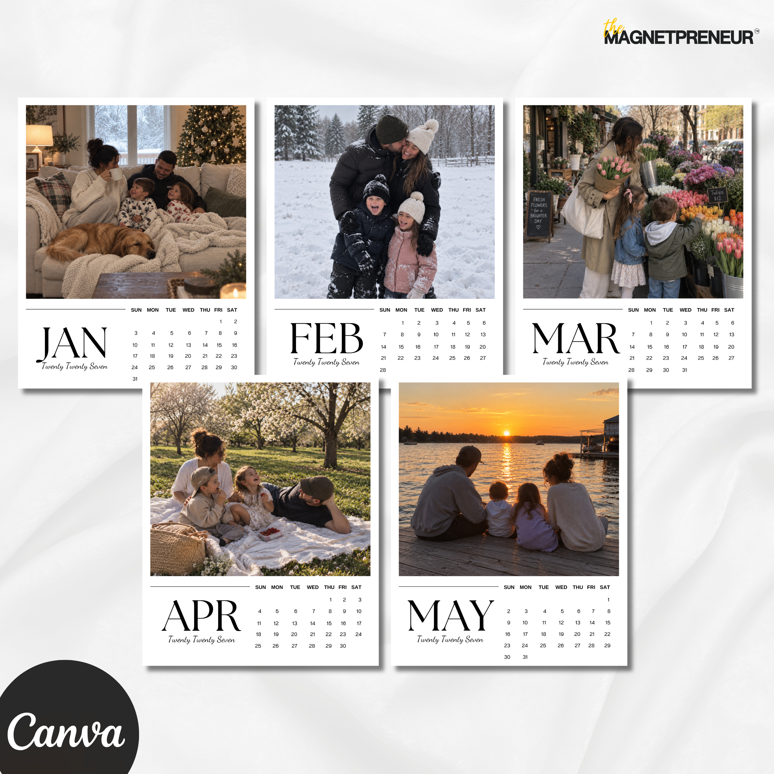 Calendar Photo Magnet Template (2026-2027)
