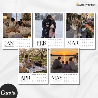 Calendar Photo Magnet Template (2026-2027)