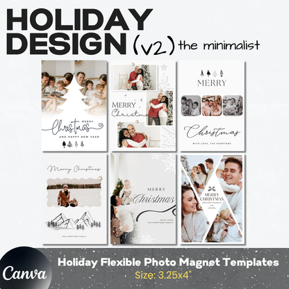 Minimalist Holiday Templates (Photo Magnet)