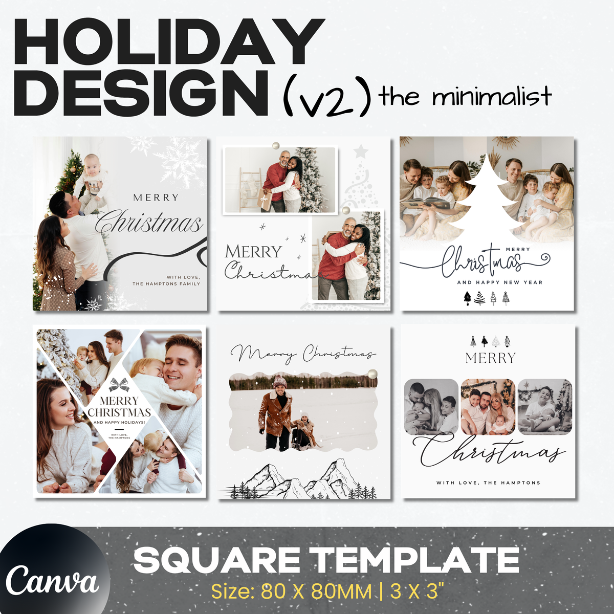 Minimalist Holiday Templates (Photo Magnet)