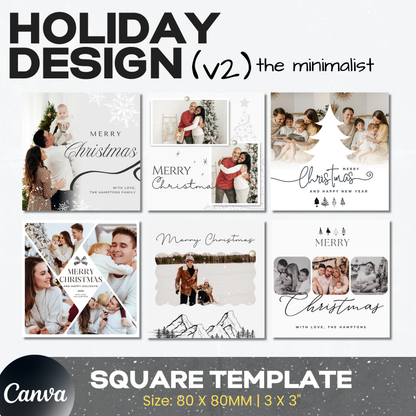 Minimalist Holiday Templates (Photo Magnet)