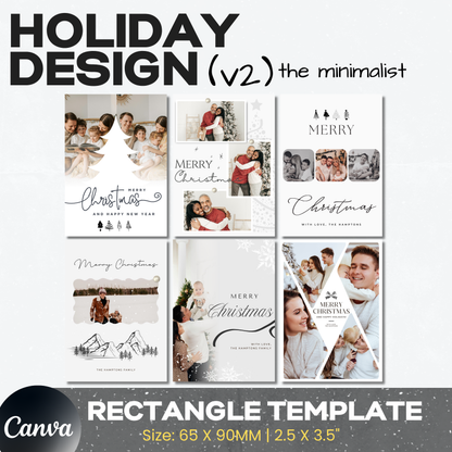 Minimalist Holiday Templates (Photo Magnet)